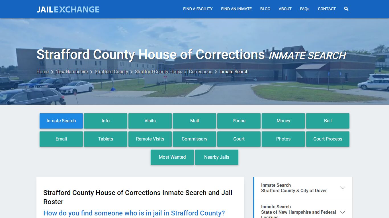 Strafford County House of Corrections Inmate Search - Jail Exchange